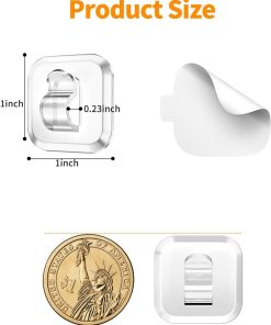 Alternative view of ispneay 50 Mini Light Hooks with Adhesive Strips: Indoor Clear Small String Light Clips Damage Free - Plastic Wall Hook for Hanging - Fairy Tiny Christmas Light Cable Hangers Clip Decoration Decor