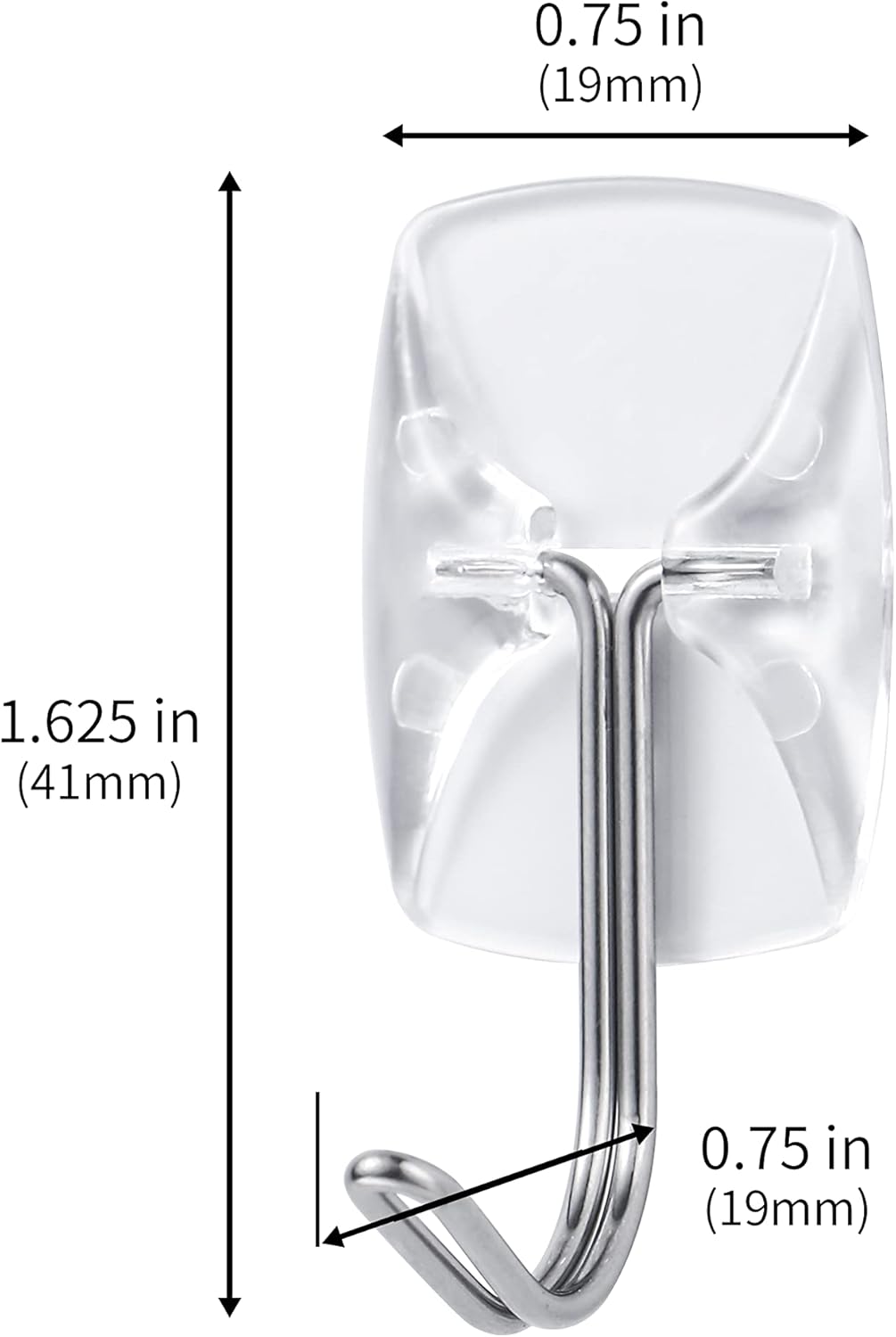 MOVELYST 15 Small Hooks+30 Removable Strips. Clear Wire Hanger Hooks. Damage-Free Utility Hooks. Heavy Duty with Adhesive Strips. No Tools Wall Hook for Hanging. Value Pack - Image 2