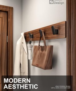 Alternative view of 4-Pack Matte Black Towel Hook for Bathroom. Robe Coat Hook. Heavy Duty Wall Hooks for Hanging Bag Hat Mudroom Bedroom Shower Closet. Drill in Hanger Mount with Screw. Holder Back of Door Outdoor