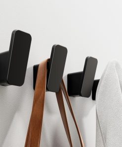 4-Pack Matte Black Towel Hook for Bathroom. Robe Coat Hook. Heavy Duty Wall Hooks for Hanging Bag Hat Mudroom Bedroom Shower Closet. Drill in Hanger Mount with Screw. Holder Back of Door Outdoor